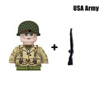 호환레고 WW2 군대 빌딩 블록 소련 미국 영국 프랑스 중국 군인 미니 액션 피규어 브릭 장난감 어린이 크, 06 1pcs