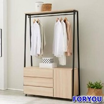 ForU134 스토리홈 이동식 행거 3단 공간활용 일반형행거 옷걸이행거 헹거, 멀바우, 상세페이지 참조