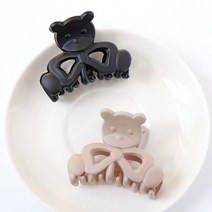 [1+1] 미모양 여성 반머리 반묶음 귀여운 곰돌이 중간 집게핀 2개 세트