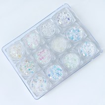 다이아뷰티 육각 오로라 글리터 12종 세트 / 네일 글리터 스팽글, 1개