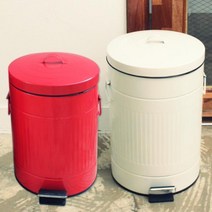 선우랜드 페달 양철 휴지통, 양철 휴지통 블랙 5L