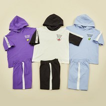 [유솔]논현점 빠른 배송 요즘 유행 아이템 데일리 반팔 후드 세트 ULMT21451