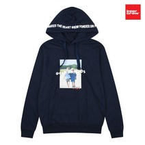 인터크루 공용 가슴로고 루즈핏 후드티 네이비 ITT1TH31GNA