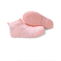 Younimu 실리콘 신발 방수커버 장마 신발 장화 커버 실리콘 신발커버 미끄럼방지 신발커버 낚시 여행 필수품, M(34-36야드), 로우탑 핑크색