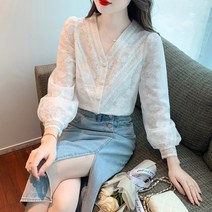 바스락 블라우스 전도연 의상 교생 실습 옷 원피스 v넥 청 남방