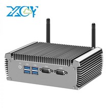 XCY 미니 PC 인텔 코어 i7-4500U 2x RS-232 직렬 포트 듀얼 기가비트 이더넷 와이파이 팬리스 산업용 컴퓨터 Windows Linux, 4G RAM 64G SSD WiFi, Intel Core i5-4200U