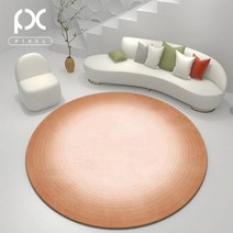 원형 발코니 매트 침실 서재 회전의자 발매트, 300cm*300cm/주황색
