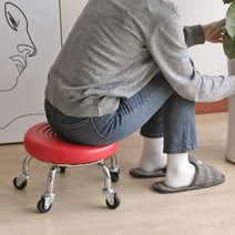 이동식 바퀴달린 작업 회전 보조 앉은뱅이 의자, 블랙, 1개
