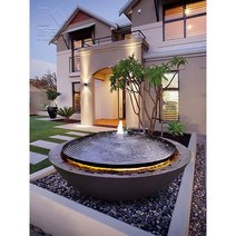 고급 분수 인테리어 전원주택 리조트 펜션 까페 모던한 빌라 장식 물멍 물소리 세련된 디자인, 화이트 83x83x34(cm)