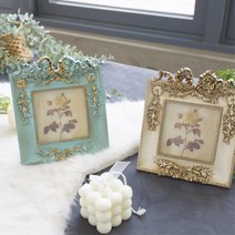 정사각 엔틱프레임 화사한 탁상용액자 네컷사진액자 결혼선물 앤틱소품, 앤틱화이트