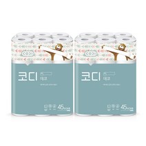 코디 데코 45m 24롤 2팩 총 48롤 엠보싱 화장지