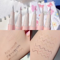 워터프루프아이라이너초슬림0.005mm 브러쉬애교살펜, 1세트, 6색