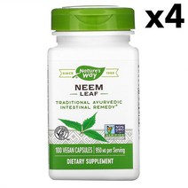 Natures Way Neem Leaf 네이쳐스웨이 님 잎 475mg 100정 4팩, 1개, 기본