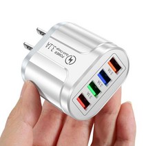어린이집녹음기 장시간 소형 초소형 휴대용 볼펜 녹음기 범용 4 포트 빠른 충전 LED USB 허브 벽 충전기 어댑터 영국 EU 미국 플러그 여행용 전화 전원 소켓, 05 US Plug white