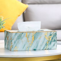 종이박스 가정용 거실 에메랄드 그린 대리석 티슈 케이스 냅킨 홈, 그린 마블백 라지 티슈 케이스