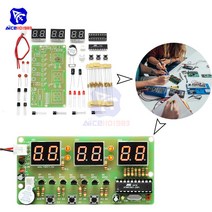 아두이노 키트 코딩 입문 교육 보드 점퍼선 DIY 디지털 알람 시계 키트 6 비트 C51 AT89C2051 칩 전자 FR-4, 한개옵션0