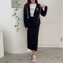 도희날다 국내제작 여성용 후드 투피스 여성 치마트임 후드세트복