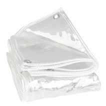 방수포 야외용 옥상방수 천막 카페 캐노피 테라스 방풍막 두께: 0.34mm 블랙 투명, 1x1.5m