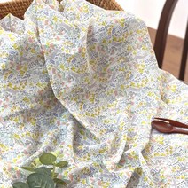 퀼트가게대폭 찰랑거리는 면 레이온 래빗가든 2color 천 원단, 옐로우