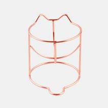 화장품 정리대 뚜껑있는 원목 화장품 정리함 아크릴 립스틱 트레이 정리대 1 pcs 귀여운 고양이 아름다움 계란 브래킷 건조기 메이크업 스폰지 조롱박 파우더 퍼프 랙 주최자 상자, 고양이 로즈 골드