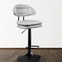 심플 홈바의자 발걸이형 높낮이조절 바텐의자 스틸 의자 회전 홈바 의자, 회색 검은 발