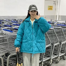 여성용 빅사이즈 캐주얼 숏 패딩 경량패딩자켓 누빔패딩 4U839