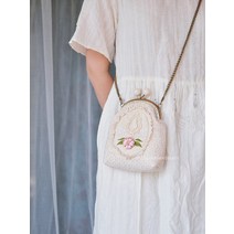 복고풍 수제 한복 가방 원래 디자인 모리 여성 일본 작은 신선한 자수 레이스 꽃 메신저