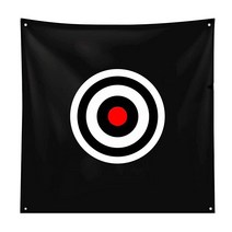 골프 타겟 천 147.3 x 149.9cm(58 59인치) 드라이빙 레인지 뒷마당 연습 네트 야외 실내 백스톱 훈련 보조 도구(화이트 59인치)) 운동회 스포츠용품 1296939, Black 58 x 59 Inch