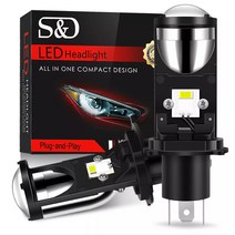 스크린천 20000LM H4 LED 프로젝터 헤드라이트 RHD LHD 렌즈 자동 전구 CSP 헤드램프 변환 키트 하이/로우 빔 12V 24V 6000K 1 개, [01] Left-Hand Drive, [01] H4/9003/HB2 안녕하세요/소호