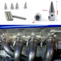 가변배기 자동차 머플러 마후라 매니폴드 M8X1.25 스틸 메탈 스터드 배기 매니폴드 크롬 스파이크 볼트 너