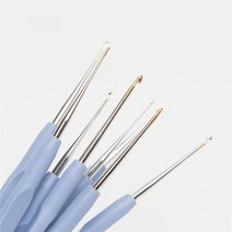 바늘 모사용 코바늘세트 뜨개 일본 튤립 크로셰 후크 블루 레이스 뜨개질 세트 키트, 0.6mm