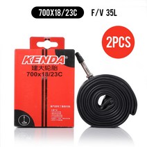 바이크 오토바이타이어 KENDA 자전거 내부 튜브 슈레이더 프레스타 밸브 산악 자전거용타이어 700C 23C 25C 35C 45C 2개, 700x18-23 FV35L