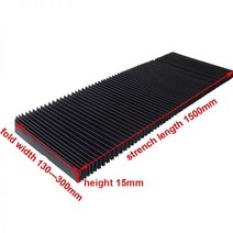 먼지 방지 천 오르간 먼지 커버 골판지 벨로우즈 레일 텔레스코픽 실드 CNC 라우터 기계 스트레치 접이식 너비 15mm, 265x15x1500mm