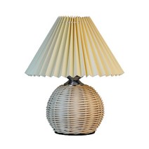 라탄테이블 라탄가구 라탄스툴 빈티지 등나무 전등 갓 LED 테이블 램프 크리 에이 티브 Pleated 라이트 침, 한개옵션0