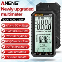 클램프 멀티 미터 디지털 테스터기 누설전류계 aneng 620a 스마트 트랜지스터 자동, 블랙 620a