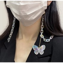 미로엘 투명 나비팬던트 아크릴 마스크스트랩/마스크목걸이/가벼운 마스크스트랩