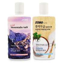 1+1 2080퓨어가글 핑크솔트 유기농 베이킹소다 가글 750ml, 베이지 클린민트향, 핑크 마일드민트향