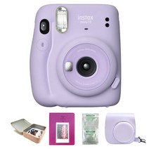 인스탁스 미니11 즉석카메라 라일락퍼플 + 필름 10p + 전용케이스 + 2단앨범 랜덤발송 + 틴케이스 세트, 1세트