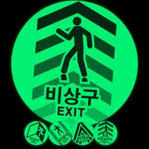 [미르자] 바닥 비상구 축광스티커 30cm 야광화살표 피난유도선 비상대피로 피난구 유도등 계단 통로, C타입