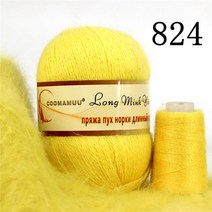 자이언트얀 밍크 캐시미어 혼합 원사 50g 20g 긴 머리 손 스레드 크로 셰 카디건 스카프 Sof, [18] 824