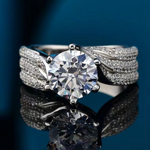 serenity day fidelity 5ct moissanite ring d color vvs full diamond s925 silver plated Platinum 기질 제안