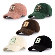 팸드님 B뽀글이 와펜 볼캡 남녀공용 캐주얼 골덴 가을/겨울 야구모자 5Colors
