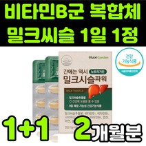 뉴트리가든 한미양행 밀크씨슬 밀크시스 milk thistle 실리마린 silymarin complex 밀크티슬 밀크씨유 시리마린 추출물 비타민B 복합체 판토텐산 직장인 수험생 추천, 2박스(2개월분)