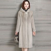 [스케쳐스퀼팅코트] 패션고리 여성 럭셔리 밍크 롱 후드 코트 W1125