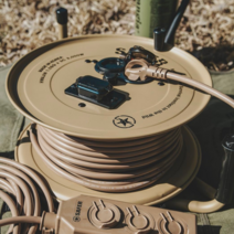 세이퍼 릴선 20m 2구 캡형 감성 캠핑 릴선 연장선 전기릴선 전기 리드선 캠핑용, 밀리터리 카키