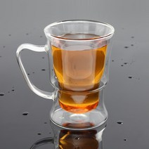썸띵 커피 단차 손잡이 유리 거름망 저그 머그잔 250ml 티 홍차 꽃차 과일차 밀크티 카페, 1개