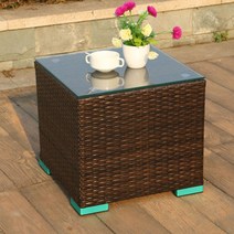 선배드 썬배드 선베드 썬베드 썬룸 비치 의자 접이식 수영장 호텔 워터파크 펜션 글램핑 해변 라탄 비치체어 3단 썬텐 썬탠 236, 스퀘어 커피 테이블, 사각테이블(메모색상 찍기)