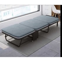 간병 휴대형 변형 침대 3단접이식 이주구호품, 그레이 블루-65폭