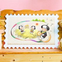 아트박스/꾸밈 np916-행잉액자_사물놀이와탈춤(우표가로대형), 타입4
