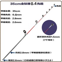 티타늄 초리대 바다 선상 초릿대 문어대 낚시대 바다릴 쭈꾸미 낚시, 35cm 전티타늄 미세납 약간 0.4선경